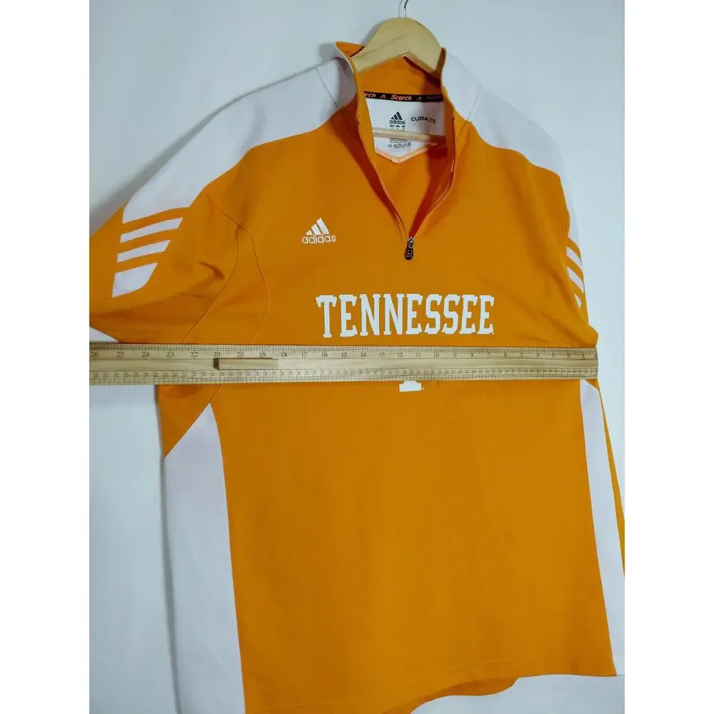 Adidas Scorch Orange Knit Mock Neck Collared Half Zip Jacket Men Size XL